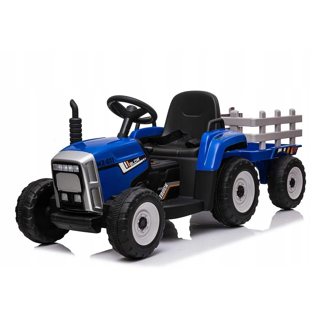 Traktor na Akumulator z Przyczepką - BLOW XMX-611, 2x45W, 12V 7Ah - Niebieski - GUMIŚ