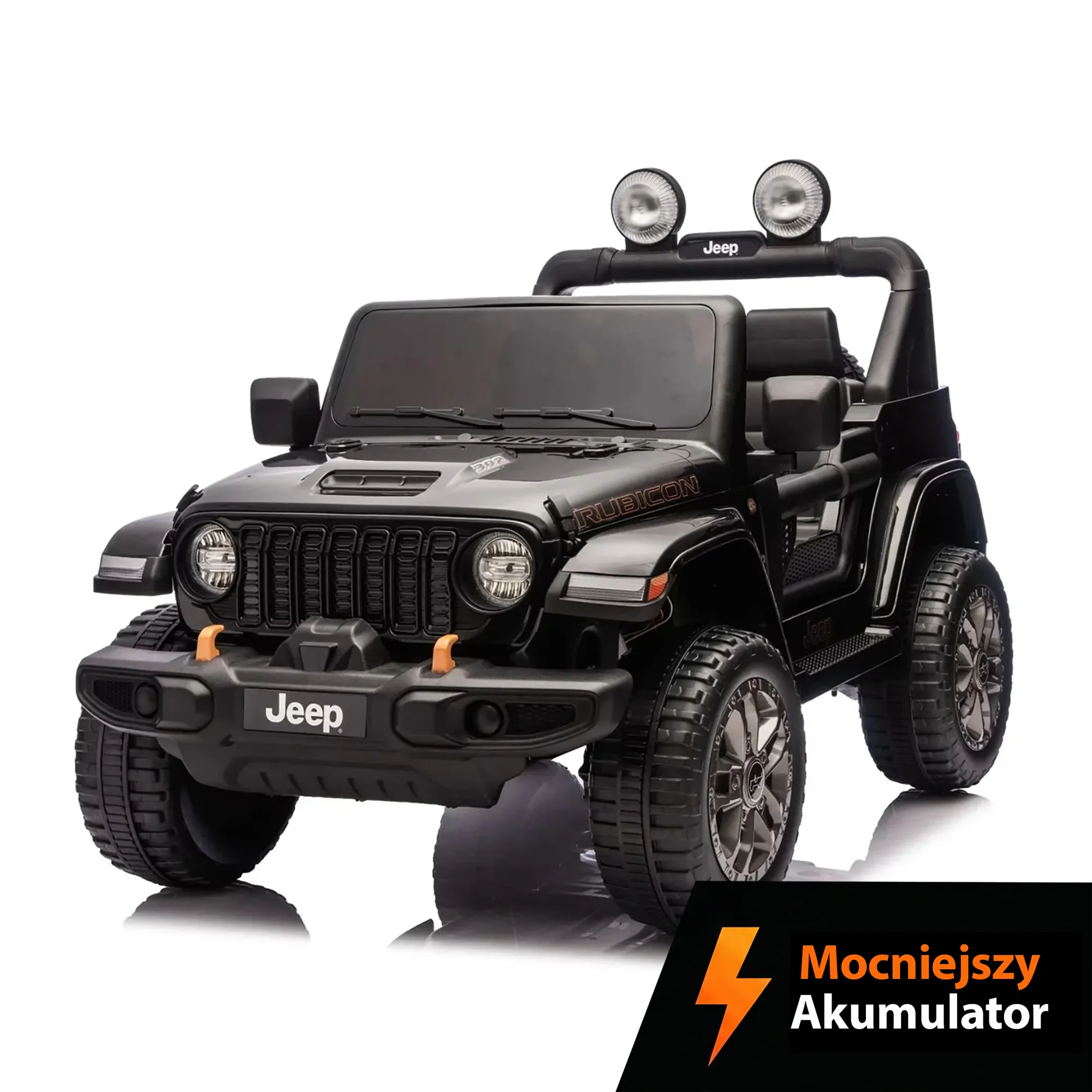 Jeep Wrangler Rubicon LIFT - 24/9Ah, 4x200W - Autko na Akumulator Dla Dzieci DK-JWR556 - Pilot + Radio MP3 LED + Koła EVA - Kolor Czarny - BOLEK
